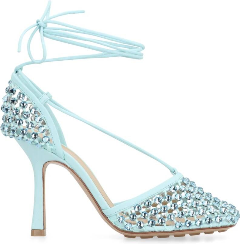 Bottega Veneta Rhinestone Hak Sandalen met Enkelbandjes