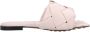 Bottega Veneta Roze Geweven Leren Platte Sandalen - Thumbnail 6
