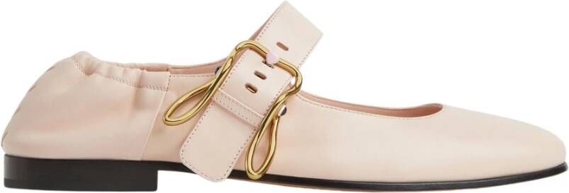 Bottega Veneta Roze Konijn Platte Schoenen met Intrecciato Detail