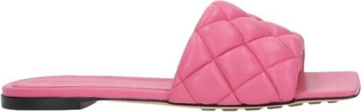 Bottega Veneta Roze Matelassé Slide Sandalen Pink Dames