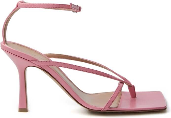 Bottega Veneta Roze Stretch Sandalen met Enkelband Pink Dames