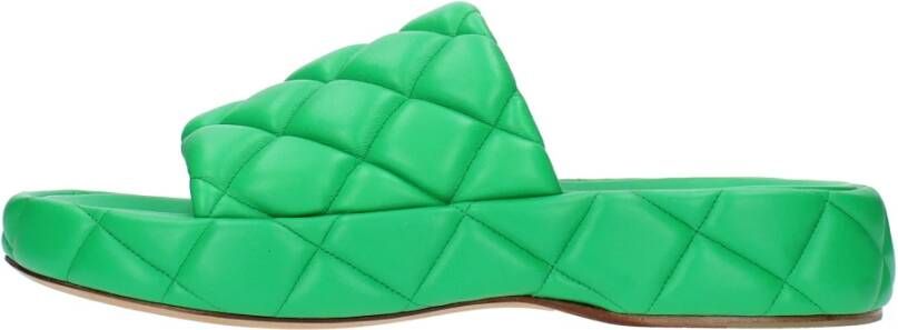 Bottega Veneta Quilted leather slides Groen Heren