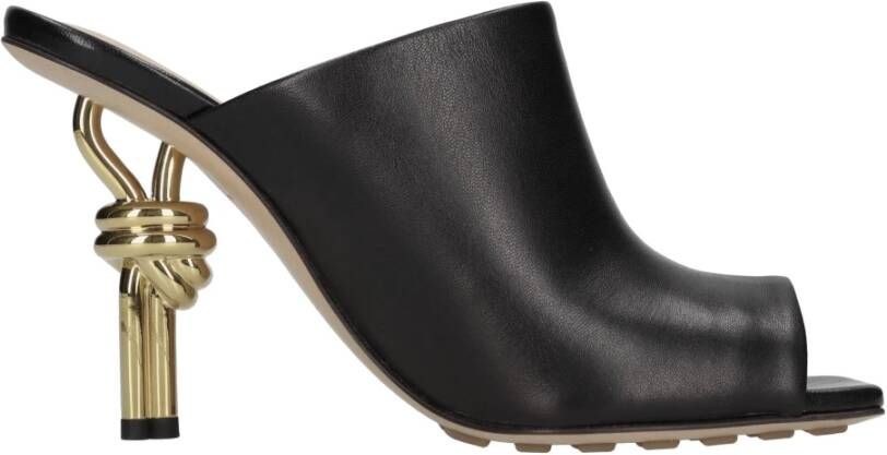 Bottega Veneta Muiltjes met knoophak Black Dames
