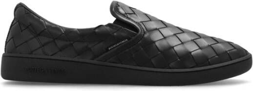 Bottega Veneta Zwarte Leren Instappers Black Heren