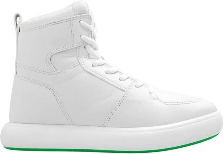 Bottega Veneta Witte Leren High-Top Sneakers met Logo White Heren