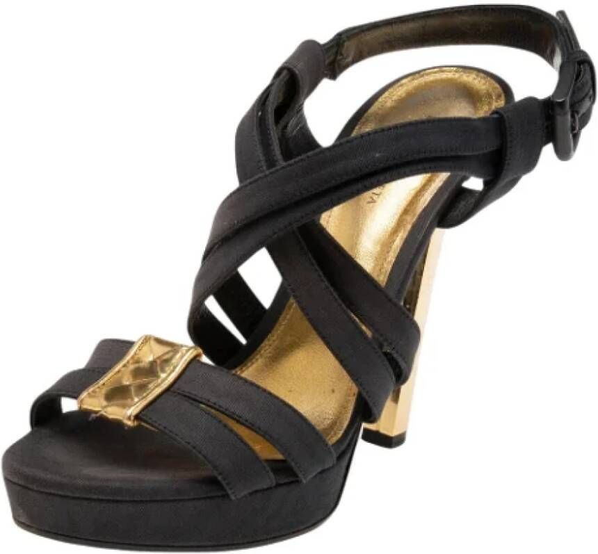 Bottega Veneta Vintage Pre-owned Canvas sandals Black Dames