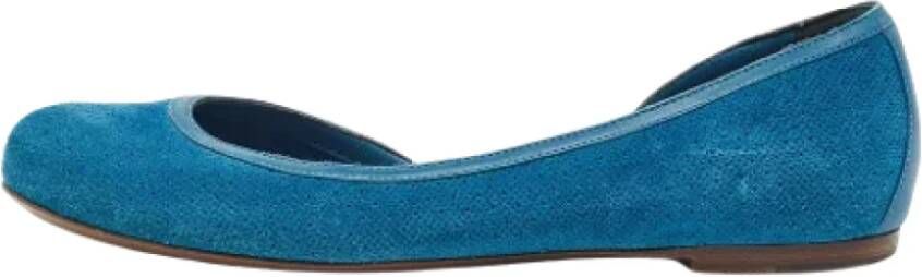 Bottega Veneta Vintage Pre-owned Leather flats Blue Dames