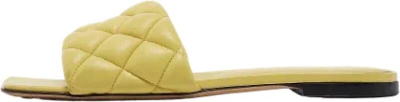 Bottega Veneta Vintage Pre-owned Leather flats Yellow Dames