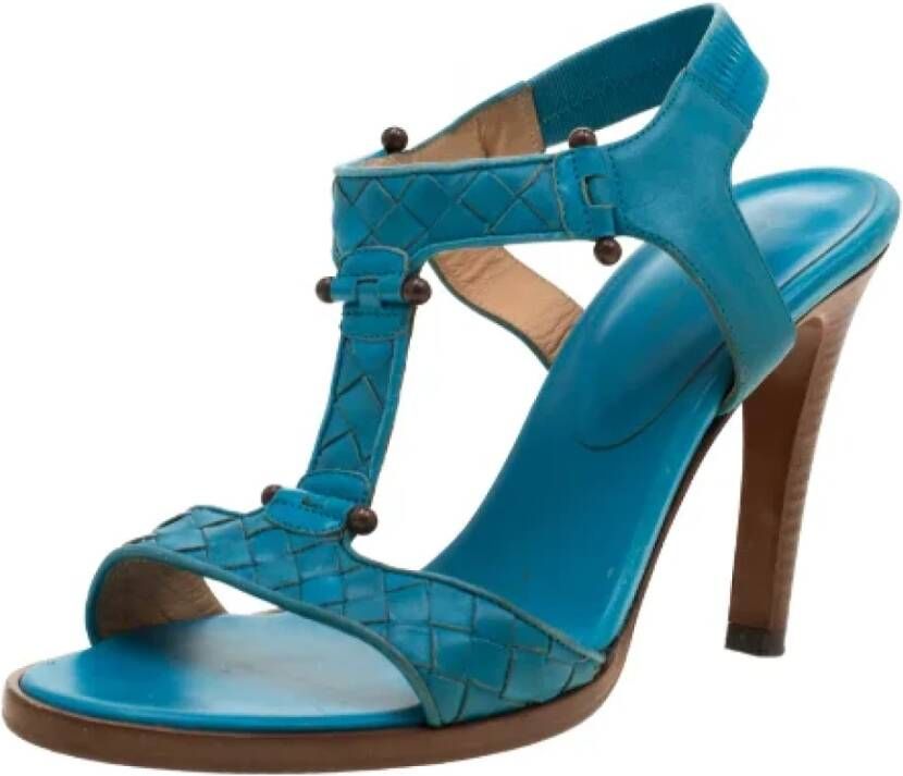 Bottega Veneta Vintage Pre-owned Leather sandals Blue Dames