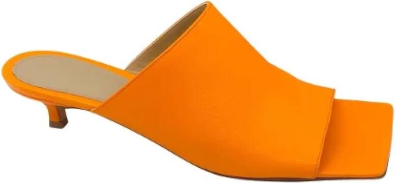 Bottega Veneta Vintage Pre-owned Leather sandals Orange Dames