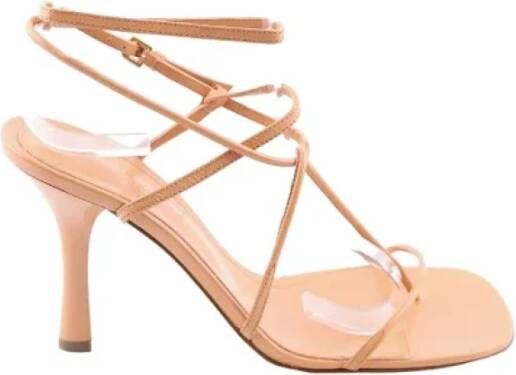 Bottega Veneta Vintage Pre-owned Leather sandals Orange Dames