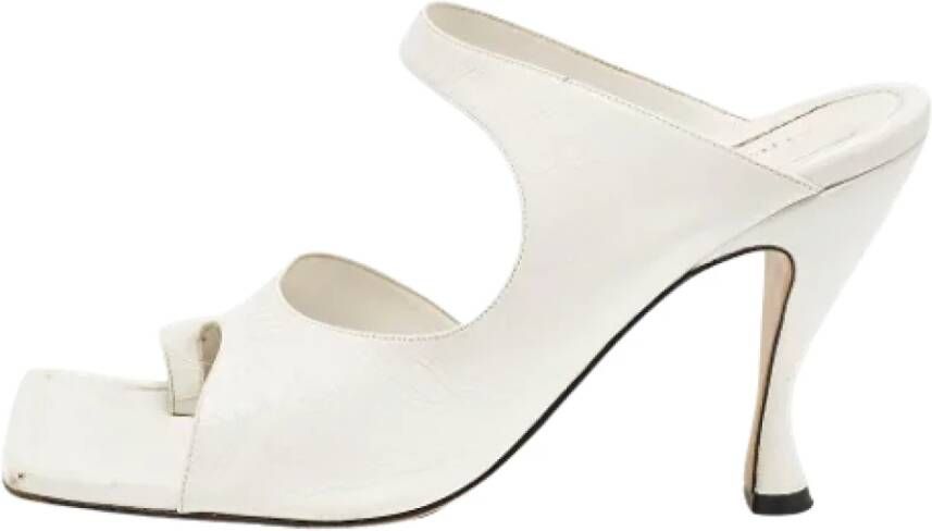 Bottega Veneta Vintage Pre-owned Leather sandals White Dames