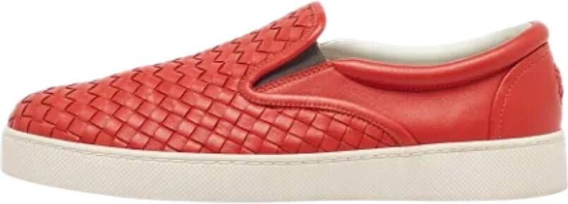 Bottega Veneta Vintage Pre-owned Leather sneakers Orange Heren