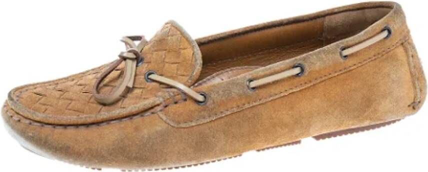 Bottega Veneta Vintage Pre-owned Suede flats Brown Dames