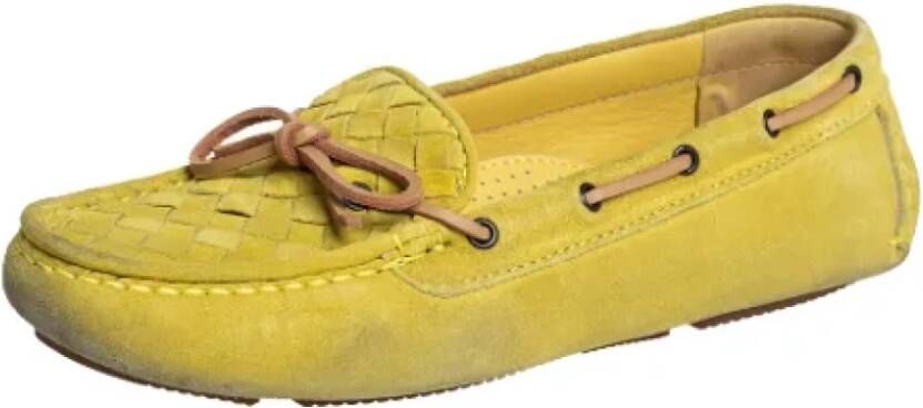 Bottega Veneta Vintage Pre-owned Suede flats Yellow Dames