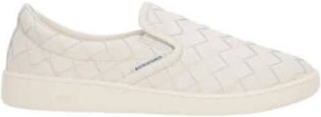 Bottega Veneta Witte Intrecciato Leren Slip-On Sneakers White Dames