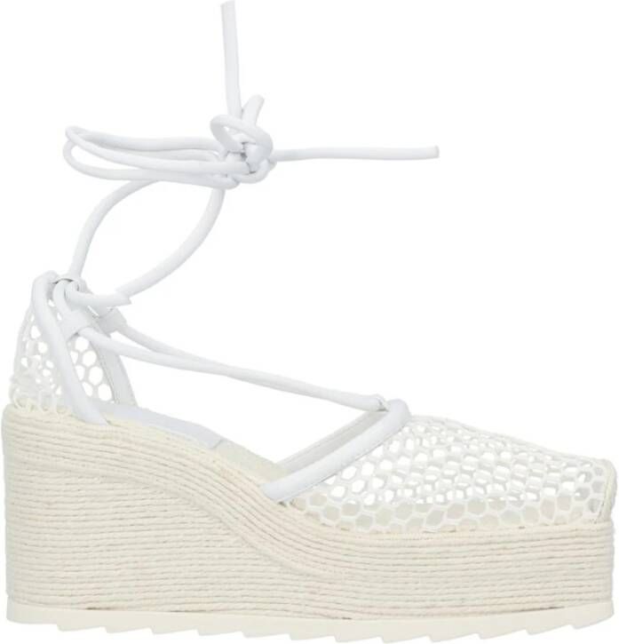Bottega Veneta Witte Mesh Plateau Sleehakken