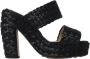 Bottega Veneta Zwarte Geweven Hak Sandalen - Thumbnail 1