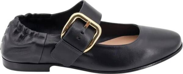 Bottega Veneta Zwarte Leren Ballerina Flats