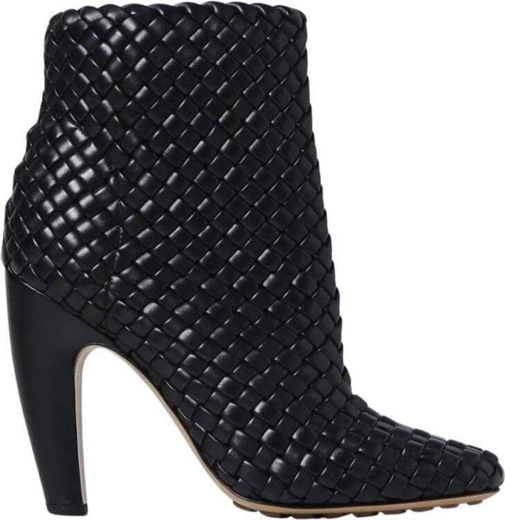 Bottega Veneta Zwarte Leren Enkellaarzen