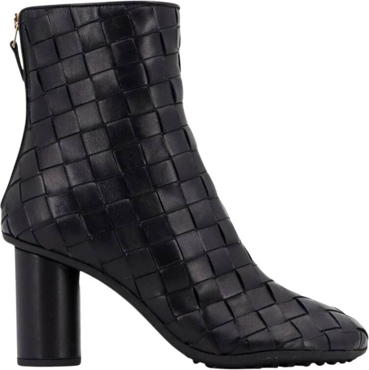 Bottega Veneta Zwarte Leren Enkellaarzen