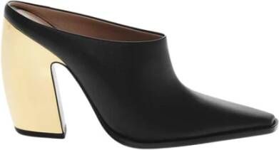 Bottega Veneta Zwarte leren muiltjes met Plexiglas hak