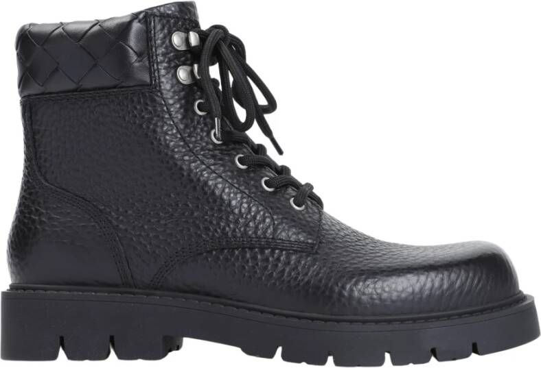 Bottega Veneta Zwarte Veterschoen Enkellaars Black Heren