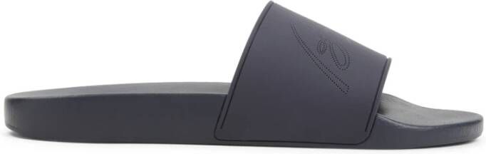 Brioni Midnight Blue Pool Slide Sandalen Blue Heren