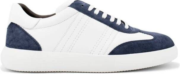 Brioni Kalfsleren Sneakers met Suède Details White Heren