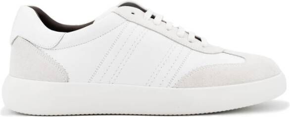 Brioni Witte Leren Sneakers met Suède Details White Heren