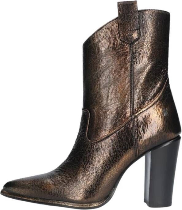 Bronx Cowboy Stijl Enkellaarsjes Brown Dames