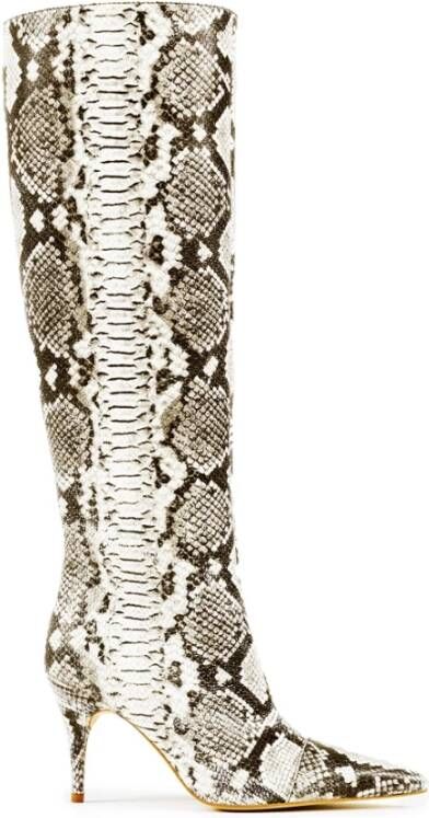 Bronx Hoge laars in haverwit wit zwart Multicolor Dames