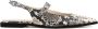 BRONX Laur-Ynn leren slingback loafers met slangenprint ecru zwart - Thumbnail 2