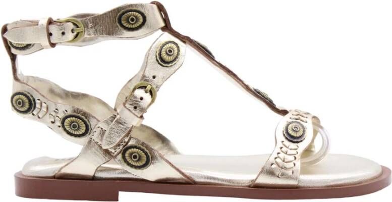 Bronx Platte sandalen voor vrouwen Yellow Dames