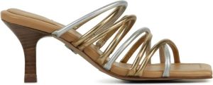 Bronx Slippers Dames Sandalen Instappers Damesschoenen Leer Kitten heel 84933-M Goud