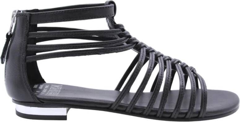 Bronx Vrolijke Platte Sandalen Black Dames