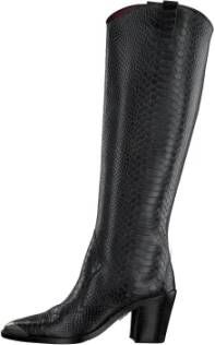 Bronx Zwarte Cowboy Stijl Lange Laarzen Black Dames