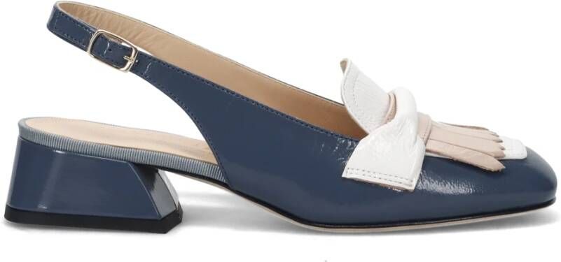 Brunate Blauwe Hak Handgemaakte Italiaanse Schoenen Blue Dames