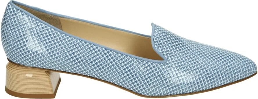 Brunate Blauw Patroon Pumps met G Breedte
