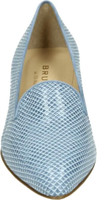 Brunate Blauw Patroon Pumps met G Breedte