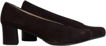 Brunate Elegante Suède Pump in Donkerbruin Brown Dames