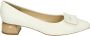 Brunate Witte leren pumps met G-breedte - Thumbnail 1