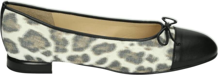 Brunate Zwarte Ballerina Schoenen met Patroon