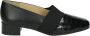 Brunate Zwarte Leren Pumps - Thumbnail 1