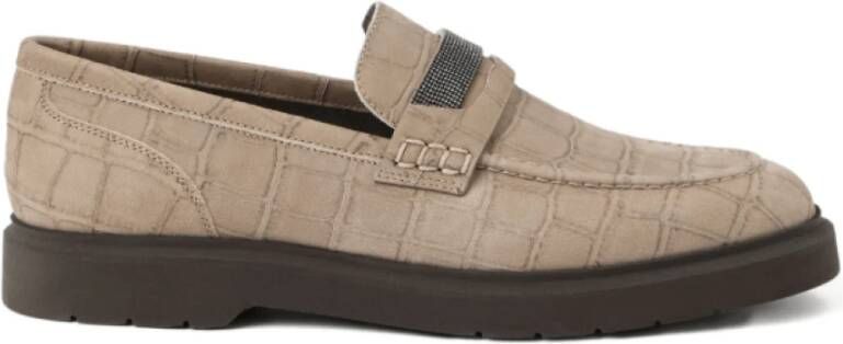 Brunello Cucinelli Beige Leren Instaploafers