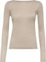 Brunello Cucinelli Beige Mélange Boothals Trui - Thumbnail 1