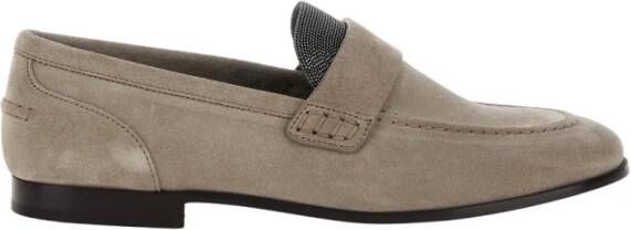 BRUNELLO CUCINELLI Beige Mocassin Platte Schoenen Beige Dames