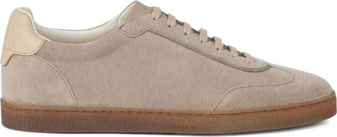 Brunello Cucinelli Beige Sneaker met Contrasterende Hiel
