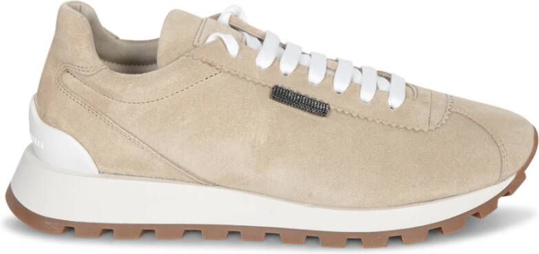 Brunello Cucinelli Beige Sneakers voor Vrouwen Aw25