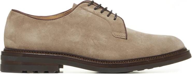 Brunello Cucinelli Beige Suède Derby Schoenen